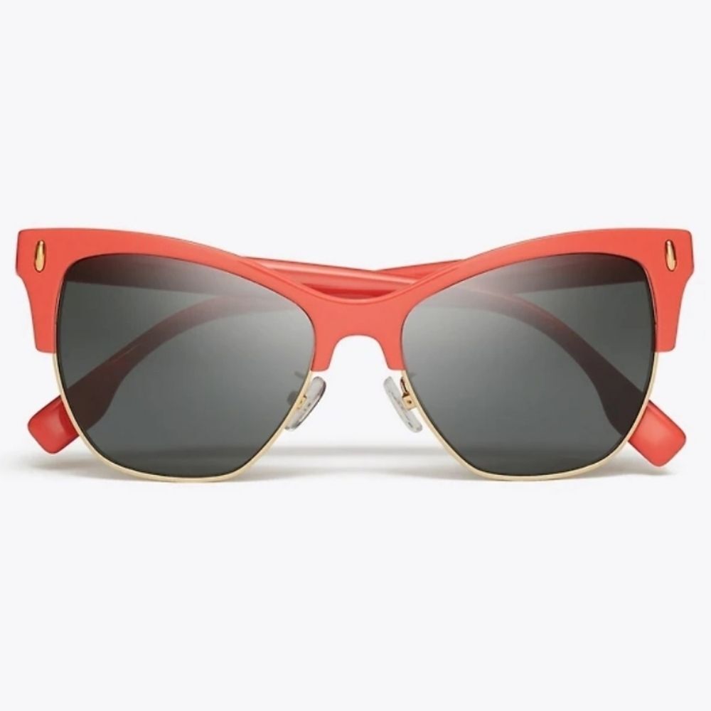 Tory‎ Burch Miller Cat-Eye Sunglasses- Coral/Dark Grey
